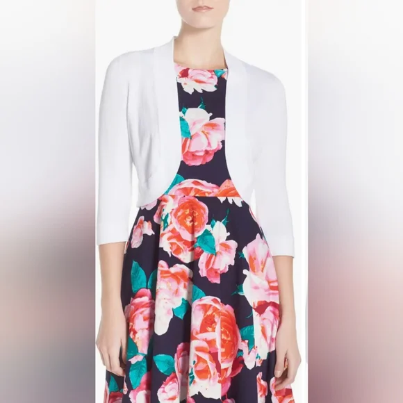 **SOLD**Eliza J Bolero Cardigan Women's Cropped Shrug Sweater Open Front XS - Picture 2 of 14